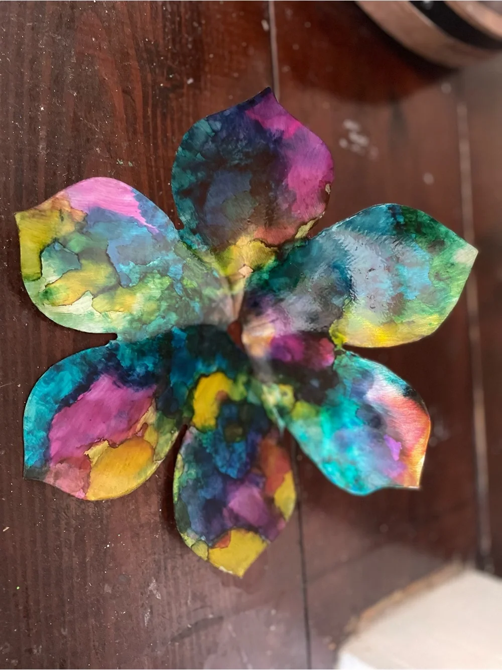 Handcrafted Multicolor Metal Flower Wall Art